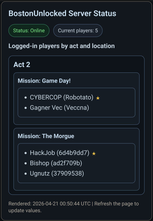 Server Status Page